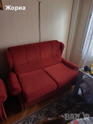 Холна гарнитура червена Пловдив , снимка 4 - Дивани и мека мебел - 53386751
