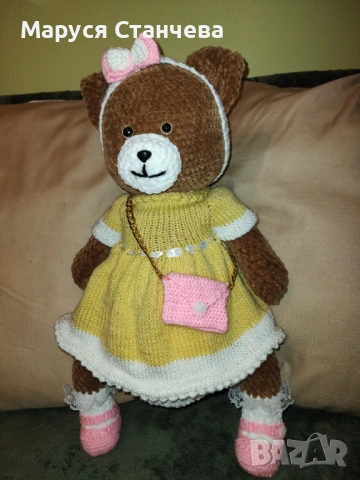 Мече с рокля и чанта , снимка 2 - Плюшени играчки - 54191884