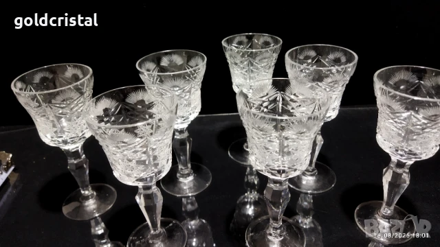 кристални чаши за ракия, снимка 5 - Антикварни и старинни предмети - 51411114