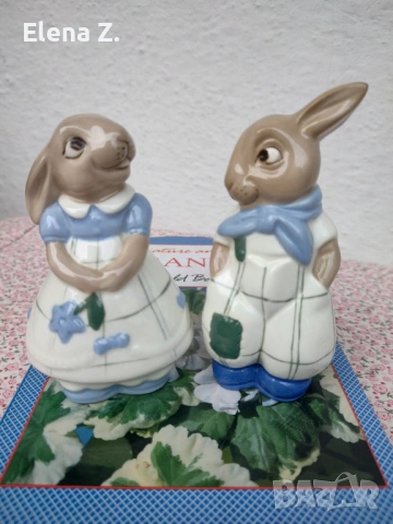 Royal Dux Czechoslovakia двойка винтидж фигурки на зайчета, снимка 14 - Колекции - 53705068
