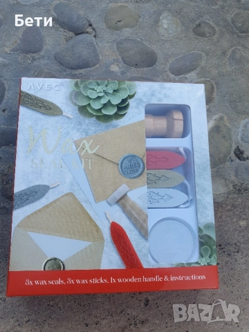 Комплект за восъчни печати, AVEC, розов и червен, снимка 4 - Други - 52513629