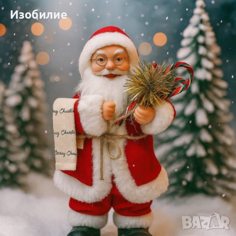 Декоративна фигурка Дядо Коледа. Височина: 30см. ?? Дядо Коледа със списък: Нашата декоративна фигур