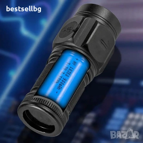 Мощен мини ръчен фенер LED акумулаторен USB зареждане за лов риболов къмпинг туризъм палатка XHP360, снимка 8 - Къмпинг осветление - 53090640