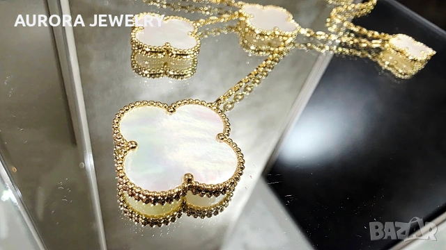 Van Cleef & Arpels VCA 6 Motifs Gold Mother of Pearl Magic Alhambra Clover Дамско Колие, снимка 4 - Колиета, медальони, синджири - 54133407