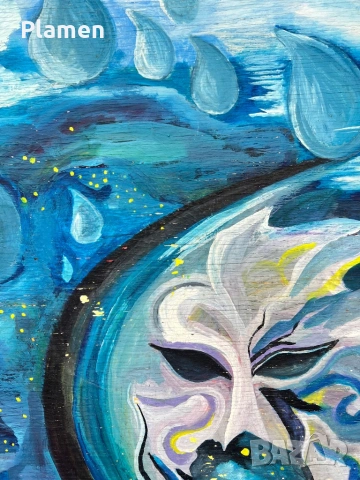 УНИКАТ АБСТРАКТНА КАРТИНА МАСЛО ПОДПИСАНА, снимка 4 - Картини - 54149154