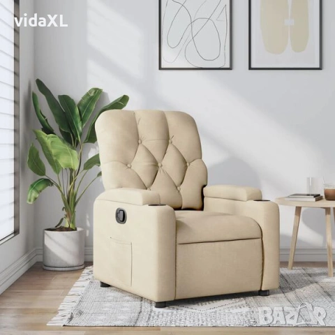 vidaXL Наклоняем стол, кремав, текстил(SKU:372488), снимка 2 - Столове - 53790821