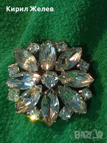 ПРЕКРАСНА СРЕБРИСТА ВИНТИДЖ АРТ КРИСТАЛНА БРОШКА ЦВЕТЕ с БЛЕСТЯЩ ФАСЕТИРАН ПЛАНИНСКИ КРИСТАЛ 85184, снимка 12 - Други - 48734007