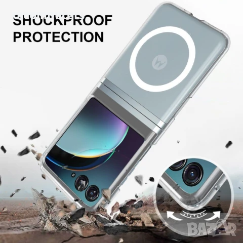 Motorola Razr 60 – TPU + Acrylic, MagSafe Удароустойчив Магнитен Калъф и Протектор, снимка 2 - Калъфи, кейсове - 51362801