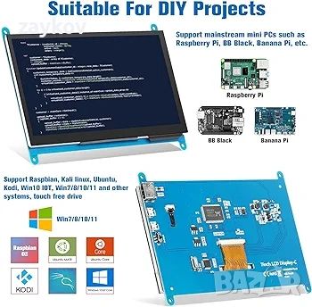  7-инчов Raspberry Pi сензорен монитор Raspberry Pi Display 1024 x 600, снимка 5 - Монитори - 46388631