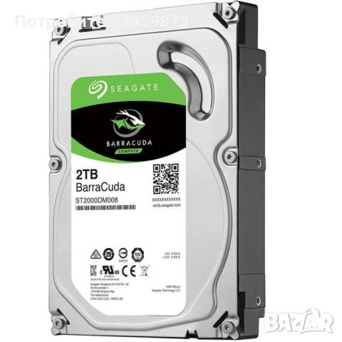 2TB Seagate HDD Barracuda ST2000DM008, SATA 6Gb/s, 7200rpm, 256MB кеш, снимка 2 - Твърди дискове - 46319708