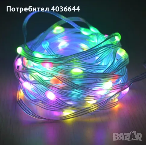 Коледни LED лампички с многоцветни, топъл и студен бял цвят, снимка 4 - Лед осветление - 48242765