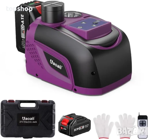 НОВ Електрически крик за кола до 5 тона 21V 4.0Ah батерия и LED светлинa, (диапазон: 15-45 см)