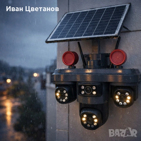 Соларна камера LYLU със SIM карта, 4 лещи и 26 диода – интелигентна защита без ограничения