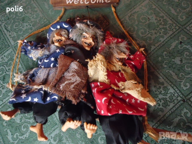 баба Яга ,Баба Яга на люлка ,3 вещици, снимка 2 - Декорация за дома - 53213209