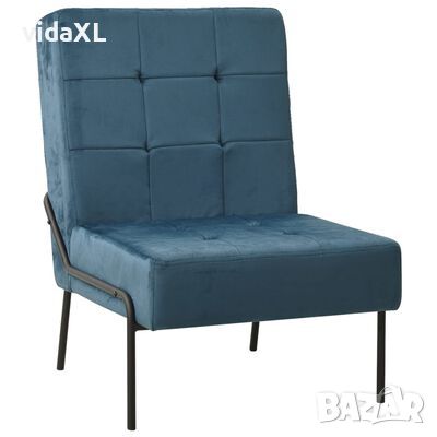 vidaXL Стол за релаксация, 65x79x87 см, син, кадифе*SKU:325769, снимка 1 - Столове - 45766469