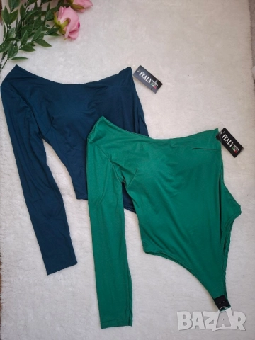 Италианско боди с чашка с един ръкав , снимка 2 - Блузи с дълъг ръкав и пуловери - 51736076