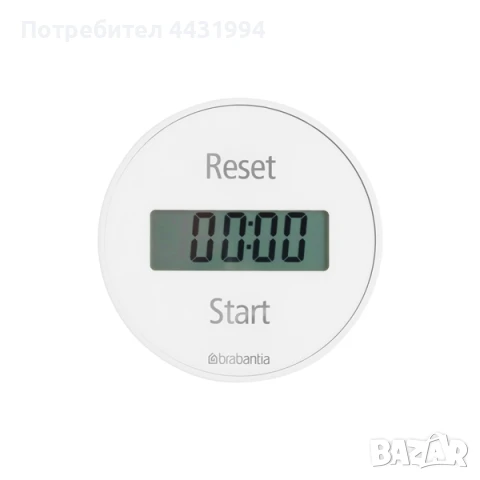 Таймер кухненски Brabantia White, дигитален, с магнит, снимка 1