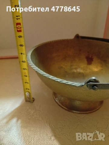 месинг свещник, купа и закачалка., снимка 7 - Антикварни и старинни предмети - 54239186