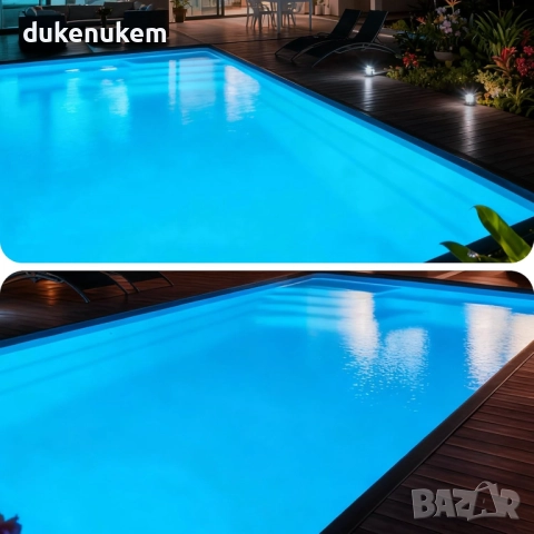 Ултратънък LED прожектор за басейн 35W – 3500 lm, неръждаема стомана, IP68, 12V, снимка 6 - Прожектори - 52623125