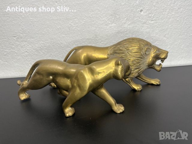 Големи бронзови фигури на лъв и лъвица / прайд. №5359, снимка 7 - Антикварни и старинни предмети - 45669681
