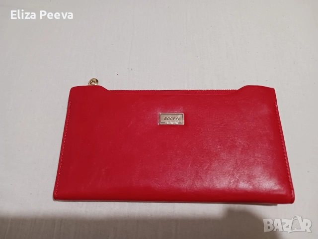 червен дамски портфейл от естествена кожа, снимка 8 - Портфейли, портмонета - 53141940