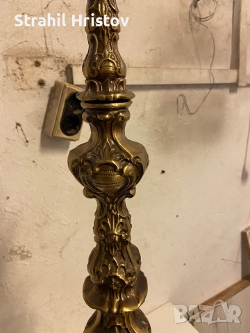 Стара стоика за месингова лампа, снимка 7 - Антикварни и старинни предмети - 52519278