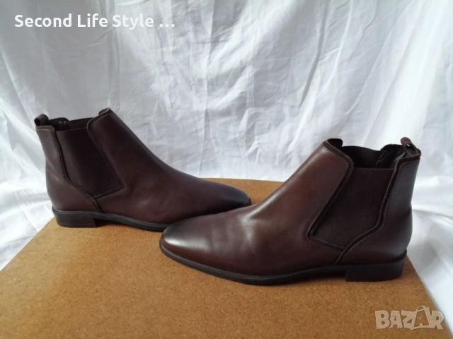 ASOS нови мъжки боти естествена кожа № 39 в кафяв цвят, снимка 7 - Мъжки боти - 53139068