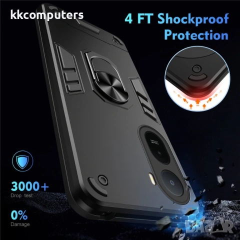 Калъф за Xiaomi Redmi A7 Pro 4G с Пръстен - PC+TPU, 0.5mm защита, Магнитен, Прозрачен, снимка 7 - Калъфи, кейсове - 54293694