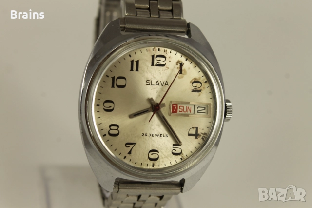 Руски Ръчен Часовник SLAVA 2628 Със 26 Камъка, снимка 4 - Мъжки - 51607107