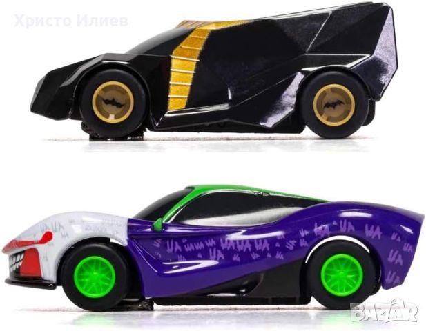 Scalextric Състезателна писта с коли Батман и Джокера Аутобан с лупинг , снимка 6 - Коли, камиони, мотори, писти - 45619518