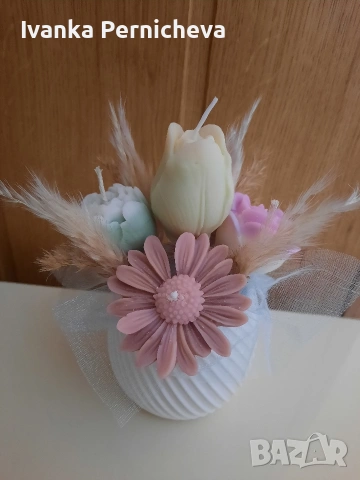 Букет от соеви свещи , снимка 7 - Декорация за дома - 54179231