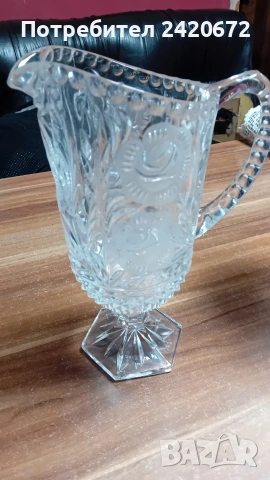 кристална кана Bohemia и кристална купа, снимка 5 - Кани - 53657725