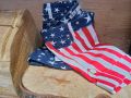 Удобни къси панталони с принт на американско знаме, дамски ежедневни, снимка 1 - Къси панталони и бермуди - 45324622