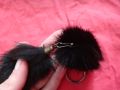 Ключодържател/Аксесоар/Висулка за чанта от естествен косъм лисица в черно, снимка 4