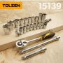 Комплект инструменти(гедория)Tolsen Industrial 15139, 22 части на 1/2", CrV, снимка 6