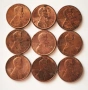 Американски монети 9 монети от САЩ 1 цент САЩ , снимка 2