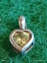Сребърно колие във формата на сърце ❤️ с естествен лимонов ТОПАЗ елегантен дизайн 52752, снимка 3