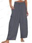 Дамски плисирани панталони с широки крачоли и еластична талия, 11цвята , снимка 12