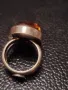 сребърен пръстен с кехлибар , снимка 3