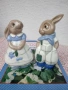 Royal Dux Czechoslovakia двойка винтидж фигурки на зайчета, снимка 14