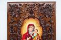 Икона "Дева Мария с Младенеца"-дърворезба,орех,уникат, снимка 4