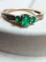 Златен пръстен с изумруди и диаманти, снимка 1