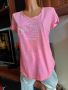 електриково розова маркова  тениска , снимка 1 - Тениски - 45796396