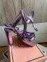Блестящи Сандали с ток , снимка 1 - Дамски елегантни обувки - 45382417