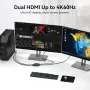 DGYBDFC 4K60Hz Displayport към двоен HDMI адаптер, DP 1.4 към 2х HDMI 2.0, снимка 4