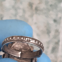 Стар сребърен пръстен с Ахат, снимка 6 - Пръстени - 44973818