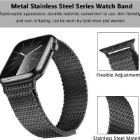 Anlinser Магнитна метална каишка за смарт часовник Apple Watch, 45 мм/44 мм/42 мм, черна, снимка 4 - Смарт часовници - 45781357