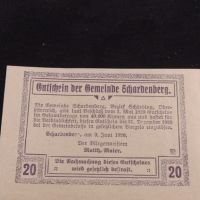 Банкнота НОТГЕЛД 20 хелер 1920г. Австрия перфектно състояние за КОЛЕКЦИОНЕРИ 44932, снимка 5 - Нумизматика и бонистика - 45543929