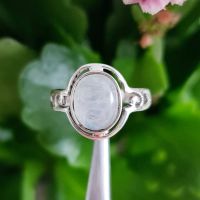 Сребърен пръстен с Лунен камък , снимка 4 - Пръстени - 46050583