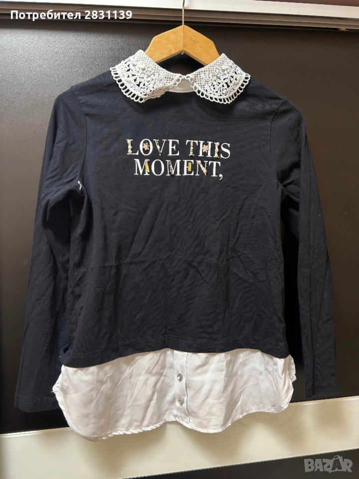 Блуза с дълъг ръкав и яка , снимка 1